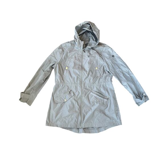 Michael Kors Gray Hooded Full Zip Shell Womens XL Jacket - Picture 1 of 8